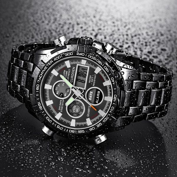 wristwatches mens led digital calendar black stainless steel fashion crystal belt analog quartz three eyes dial business casual wrist watch, Slivery;brown
wristwatches mens led digital calendar black stainless steel fashion crystal belt analog quartz three eyes dial business casual wrist watch, Slivery;brown