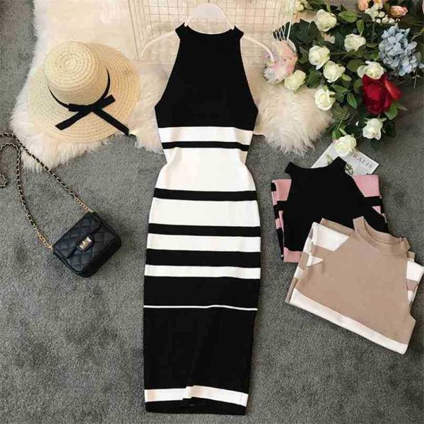 women sweater dress vestidos mujer summer sleeveless fashion slim bodycon dresses ladies elegant spriped vintage robe 210525, Black;gray
women sweater dress vestidos mujer summer sleeveless fashion slim bodycon dresses ladies elegant spriped vintage robe 210525, Black;gray