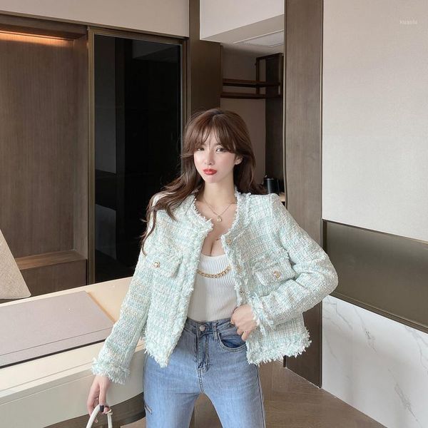 spring 2021 casual loose large size was thin and explosive style small fragrant tweed short coat women's ly378 jackets, Black;brown
spring 2021 casual loose large size was thin and explosive style small fragrant tweed short coat women's ly378 jackets, Black;brown