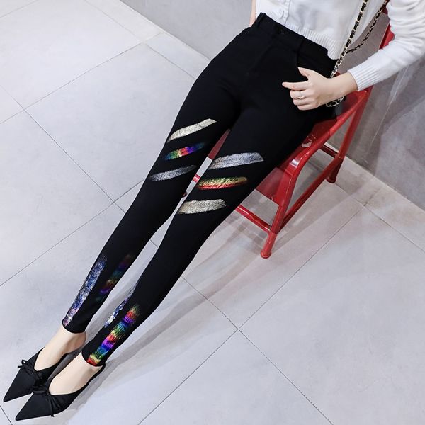d 0958 black european new winter tide of fashion goods bronzing waist elastic cultivate one's morality show thin leg pants in, Blue
d 0958 black european new winter tide of fashion goods bronzing waist elastic cultivate one's morality show thin leg pants in, Blue
