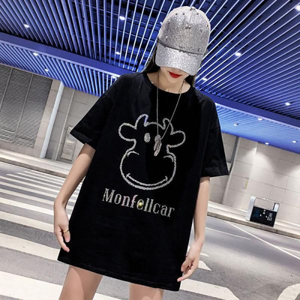 rhinestone short-sleeved t-shirt women 2021 spring and summer loose ins fashion clothing woman tshirts graphic t shirts women's, White
rhinestone short-sleeved t-shirt women 2021 spring and summer loose ins fashion clothing woman tshirts graphic t shirts women's, White