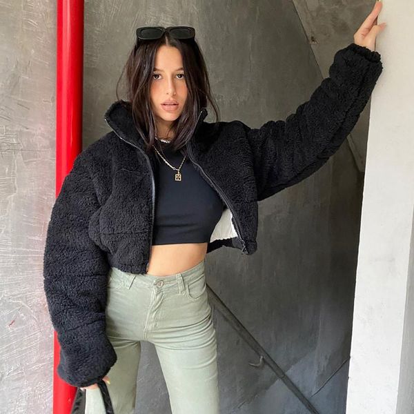women's jackets women fluffy fleece coat fall winter warm clothes ladies long sleeve zipper stand collar slim outwear fashion street, Black;brown
women's jackets women fluffy fleece coat fall winter warm clothes ladies long sleeve zipper stand collar slim outwear fashion street, Black;brown