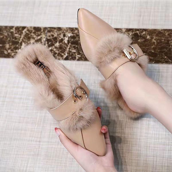 slippers autumn and winter pointed square heel woolen women's fashion versatile high heels comfortable simple wear warm, Black
slippers autumn and winter pointed square heel woolen women's fashion versatile high heels comfortable simple wear warm, Black