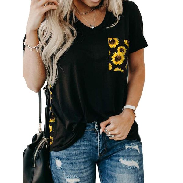 women's t-shirt summer round neck short-sleeved small daisy print fashion leopard top, White
women's t-shirt summer round neck short-sleeved small daisy print fashion leopard top, White