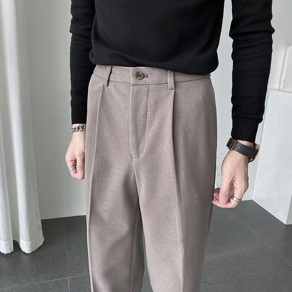 men's pants 2021 autumn winter thick trousers woolen solid elastic waist casual suit korean style straight fashion warm bottoms, Black
men's pants 2021 autumn winter thick trousers woolen solid elastic waist casual suit korean style straight fashion warm bottoms, Black
