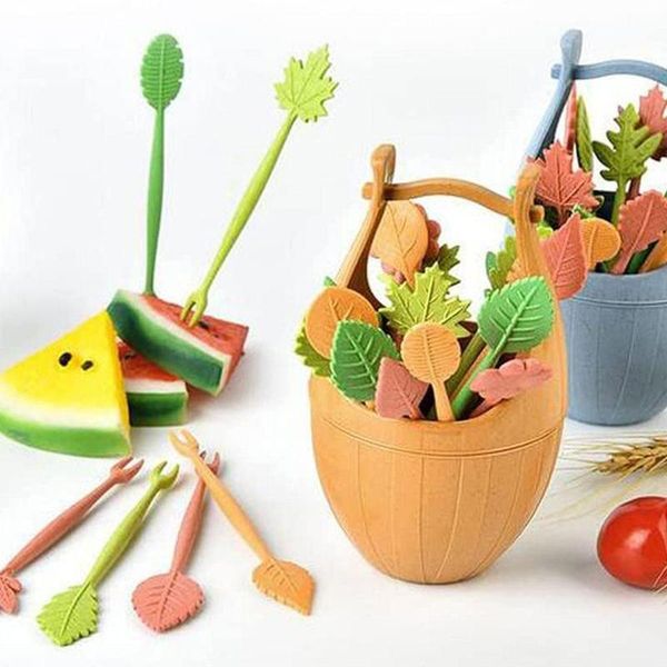 forks 16pcs/set biodegradable fruit fork bucket leaves shape desert snack picks salad vegetable
forks 16pcs/set biodegradable fruit fork bucket leaves shape desert snack picks salad vegetable