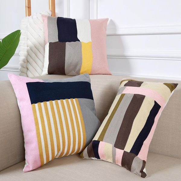 cushion/decorative pillow 2021 pink geometric cotton embroidery home decor cushion cover ivory loop tufted for decoration bedroom 
cushion/decorative pillow 2021 pink geometric cotton embroidery home decor cushion cover ivory loop tufted for decoration bedroom