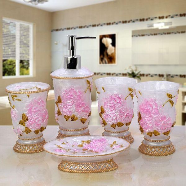 sets european bathroom supplies resin of five wedding wash suite toiletries bath accessory set
sets european bathroom supplies resin of five wedding wash suite toiletries bath accessory set