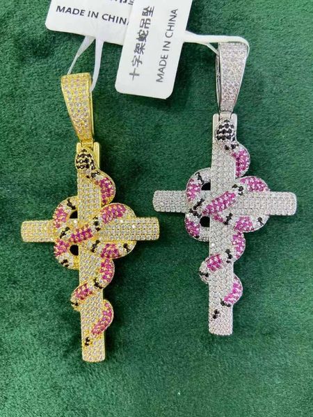 pendant necklaces snake winding cross necklace iced out cubic zirconia christmas halloween hip hop jewelry gifts, Silver
pendant necklaces snake winding cross necklace iced out cubic zirconia christmas halloween hip hop jewelry gifts, Silver