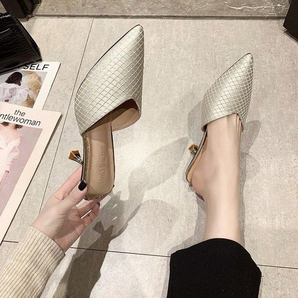 sandals women fine heel pointed toe party shoes 2021 summer slippers fashion plaid high heels elegant pumps, Black
sandals women fine heel pointed toe party shoes 2021 summer slippers fashion plaid high heels elegant pumps, Black