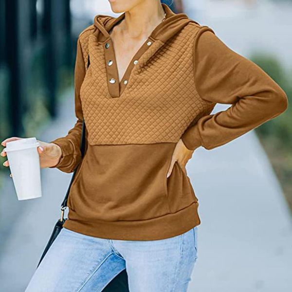 women's hoodies & sweatshirts autumn winter thicken hoodie coats casual women button v neck long sleeve patchwork waffle hoody pullover, Black
women's hoodies & sweatshirts autumn winter thicken hoodie coats casual women button v neck long sleeve patchwork waffle hoody pullover, Black