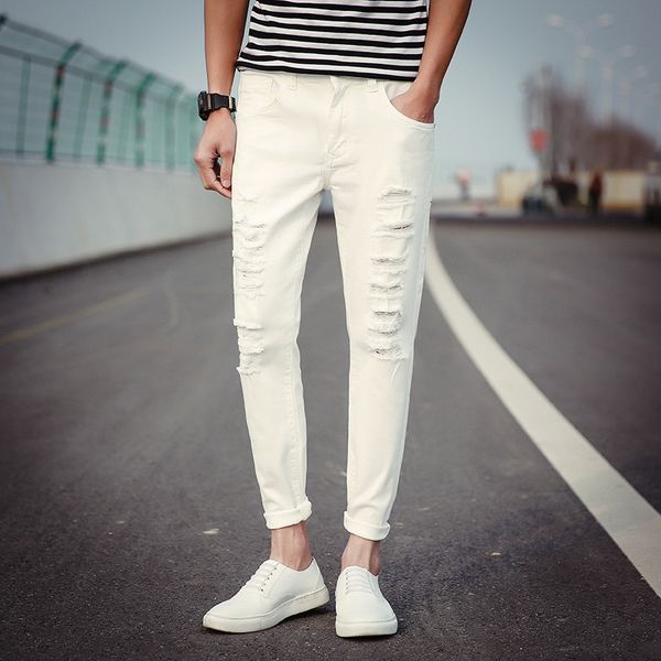 men's jeans spring autumn casual joker male multi ripped hole hip hop ny jeans men beggar pants white /black trousers, Blue
men's jeans spring autumn casual joker male multi ripped hole hip hop ny jeans men beggar pants white /black trousers, Blue