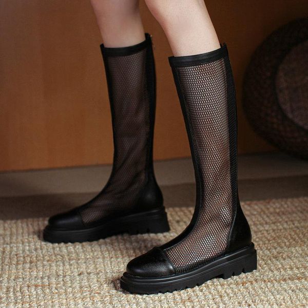 boots black white women knee high fashion zipper thick heel mesh ladies round toe spring summer platform shoes
boots black white women knee high fashion zipper thick heel mesh ladies round toe spring summer platform shoes