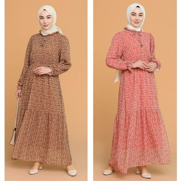 ethnic clothing floral patterned chiffon dress lined ladies long sleeve zero rope detailed collar casual stylish seasonal women muslim fashi, Red
ethnic clothing floral patterned chiffon dress lined ladies long sleeve zero rope detailed collar casual stylish seasonal women muslim fashi, Red