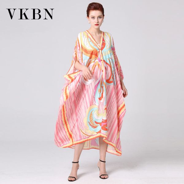 vkbn summer batwing sleeve silk dress women up s v-neck loose big plus size women elegant dress long 210507, Black;gray
vkbn summer batwing sleeve silk dress women up s v-neck loose big plus size women elegant dress long 210507, Black;gray