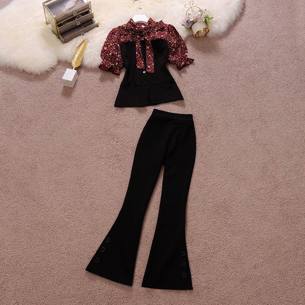 women's two piece pants amolapha women vintage office ol style 2pcs suit bow floral patchwork shirt blouse+high waist flared trouser cl, White
women's two piece pants amolapha women vintage office ol style 2pcs suit bow floral patchwork shirt blouse+high waist flared trouser cl, White