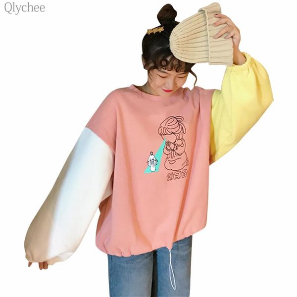 women's hoodies & sweatshirts qlychee cartoon character print patchwork female long puff sleeve o neck pullovers autumn casual women st, Black
women's hoodies & sweatshirts qlychee cartoon character print patchwork female long puff sleeve o neck pullovers autumn casual women st, Black