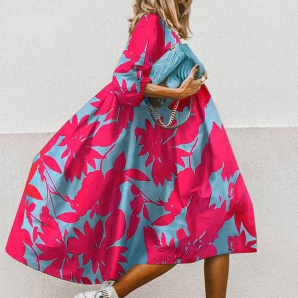 party dresses summer floral leopard print half sleeve dress women casual o neck loose a-line retro elegant female vestidos, White;black
party dresses summer floral leopard print half sleeve dress women casual o neck loose a-line retro elegant female vestidos, White;black