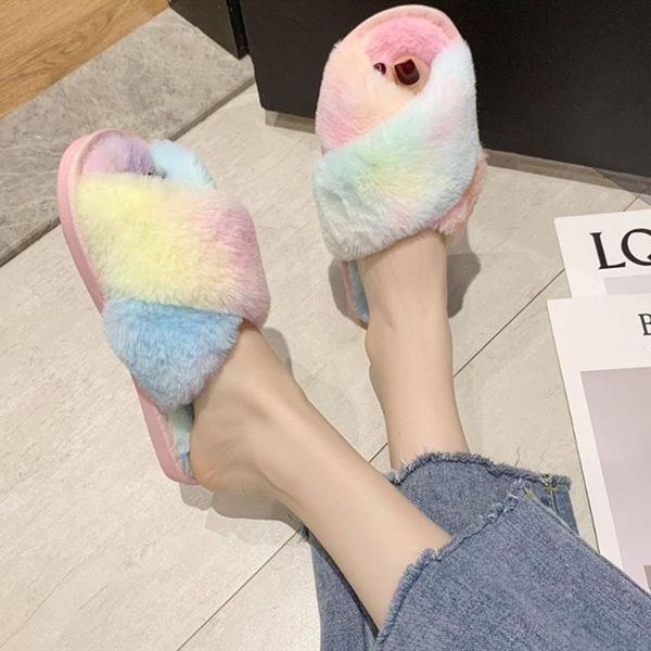slippers women home rainbow autumn winter warm shoes woman slip on flats slides female faux fur large size, Black
slippers women home rainbow autumn winter warm shoes woman slip on flats slides female faux fur large size, Black