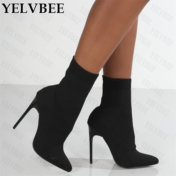 high heels shoes autumn winter women's designer knitting weave snow sock boots fashion pumps dress casual boots 211103, Black
high heels shoes autumn winter women's designer knitting weave snow sock boots fashion pumps dress casual boots 211103, Black