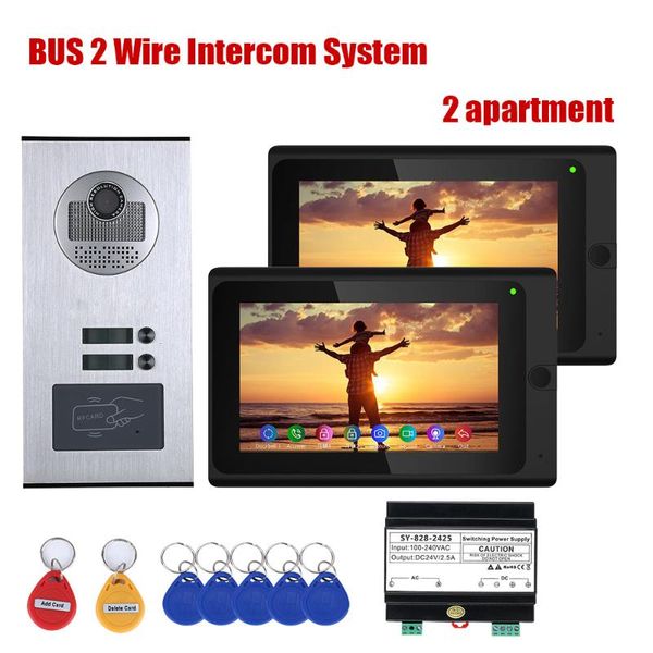 video door phones 7inch 2/3/6 units apartment night vision wired wifi bus 2 wire phone intercom systems kit for home support remote app
video door phones 7inch 2/3/6 units apartment night vision wired wifi bus 2 wire phone intercom systems kit for home support remote app