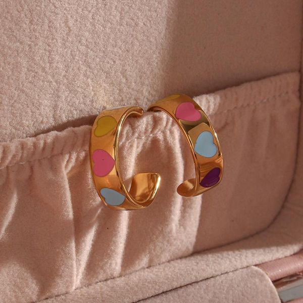 hoop & huggie lovely wide colorful enamel heart flower star pattern earrings hypoallergenic stainless steel gold hoops for gilr, Golden;silver
hoop & huggie lovely wide colorful enamel heart flower star pattern earrings hypoallergenic stainless steel gold hoops for gilr, Golden;silver