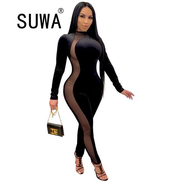 solid color high street fashion women bodycon jumpsuit and romper mesh patchwork club overalls streetwear women's jumpsuits & rompers, Black;white
solid color high street fashion women bodycon jumpsuit and romper mesh patchwork club overalls streetwear women's jumpsuits & rompers, Black;white