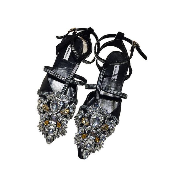 summer female drill rhinestone crystal shoes pointed toe buckle flat sandals casual princess bling, Black
summer female drill rhinestone crystal shoes pointed toe buckle flat sandals casual princess bling, Black