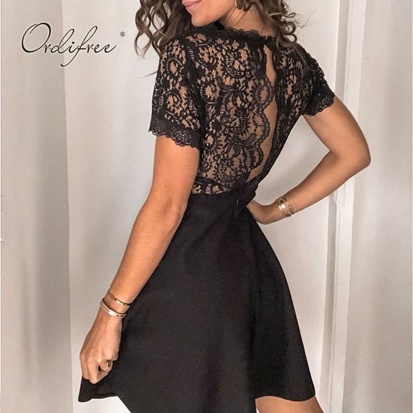summer women mini party sleeve elegant lady black lace short tunic dress 210415, Black;gray
summer women mini party sleeve elegant lady black lace short tunic dress 210415, Black;gray