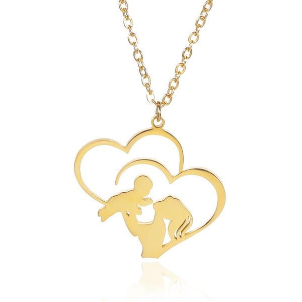 pendant necklaces necklace for women choker children mother hugs double love heart gold stainless steel aesthetic gift mother's day, Silver
pendant necklaces necklace for women choker children mother hugs double love heart gold stainless steel aesthetic gift mother's day, Silver