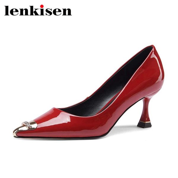lenkisen full grain leather pointed toe strange style shallow metal decorations pearl wedding party slip on women pumps l83 dress shoes, Black
lenkisen full grain leather pointed toe strange style shallow metal decorations pearl wedding party slip on women pumps l83 dress shoes, Black