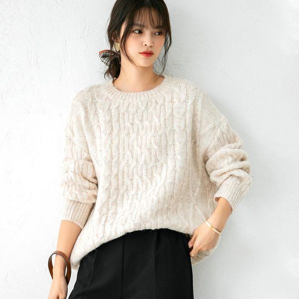 women's sweaters korean women pullover winter french twist wool blended sweater for f8476, White;black
women's sweaters korean women pullover winter french twist wool blended sweater for f8476, White;black
