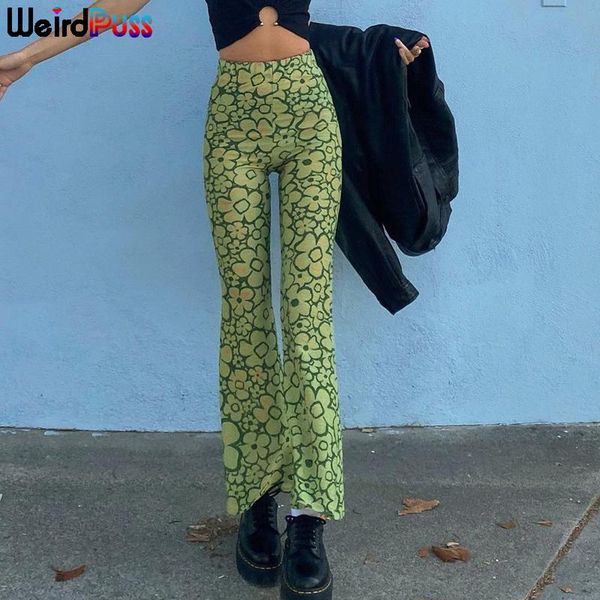 women's pants & capris weird puss y2k flowers flare women skinny green print elegant casual high waist trousers streetwear wild autumn, Black;white
women's pants & capris weird puss y2k flowers flare women skinny green print elegant casual high waist trousers streetwear wild autumn, Black;white