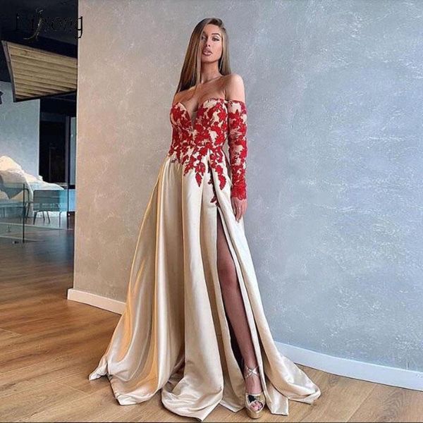 casual dresses champagne long satin a line evening party 2021 red lace appliques off the shoulder prom gowns dubai slit formal, Black;gray
casual dresses champagne long satin a line evening party 2021 red lace appliques off the shoulder prom gowns dubai slit formal, Black;gray