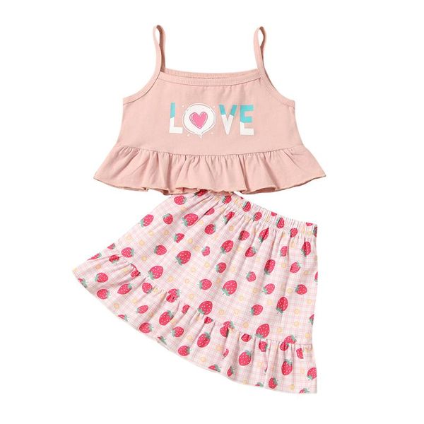 summer kids girl skirt sling vest strawberry printed pattern decorative high waist ruffle suit 18 months-6 years clothing sets, White
summer kids girl skirt sling vest strawberry printed pattern decorative high waist ruffle suit 18 months-6 years clothing sets, White