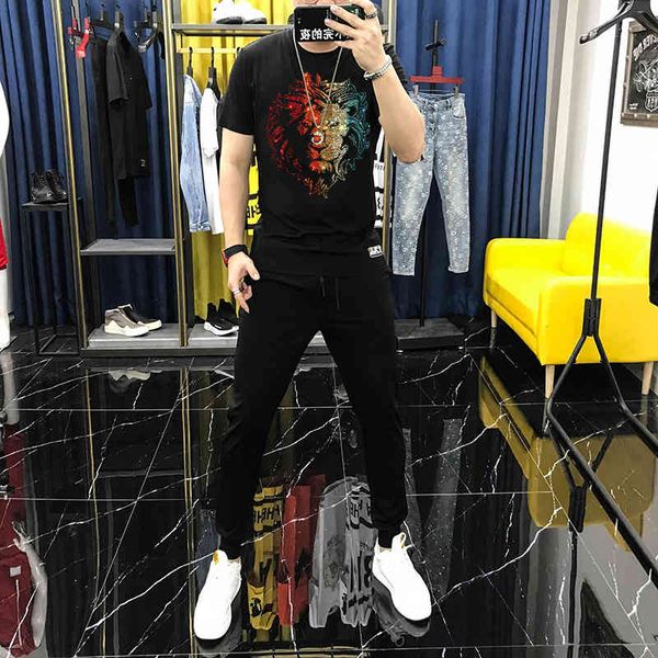 men's tracksuits 2021 luxury lion technology short manga spring male shirt defines casual training mark diamond mfk4, Gray
men's tracksuits 2021 luxury lion technology short manga spring male shirt defines casual training mark diamond mfk4, Gray