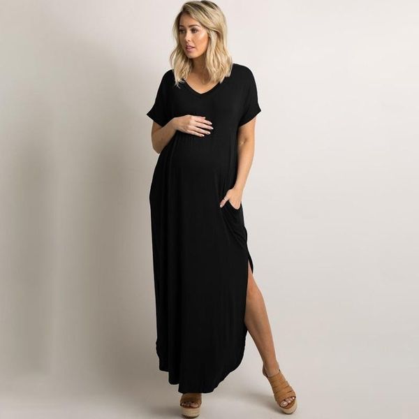 maternity v-neck loose pregnancy dresses casual dress summer short sleeve solid clothes for pregnant women, White
maternity v-neck loose pregnancy dresses casual dress summer short sleeve solid clothes for pregnant women, White