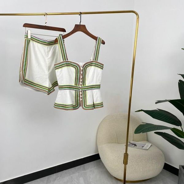 women's tracksuits two piece set green white rope sewing handcrafted embroidered elastic waist camisole and shorts suits quality, Gray
women's tracksuits two piece set green white rope sewing handcrafted embroidered elastic waist camisole and shorts suits quality, Gray