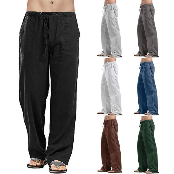 men's drawstring pants, summer elastic waist solid color loose lounge pants with pockets, Black
men's drawstring pants, summer elastic waist solid color loose lounge pants with pockets, Black