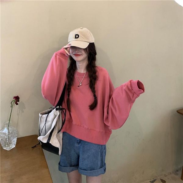 women's t-shirt -colored hoodie fall 2021 early loose korean version of a long-sleeved dress with round neck, White
women's t-shirt -colored hoodie fall 2021 early loose korean version of a long-sleeved dress with round neck, White