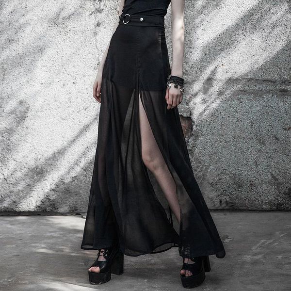 skirts punkrave punk high waist chiffon split skirt female summer perspective wild a word dress, Black
skirts punkrave punk high waist chiffon split skirt female summer perspective wild a word dress, Black