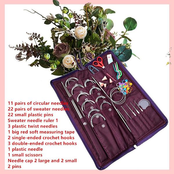 sewing notions & tools 73/34pcs stainless knitting needles set circular straight crochet hooks with bag, Black
sewing notions & tools 73/34pcs stainless knitting needles set circular straight crochet hooks with bag, Black