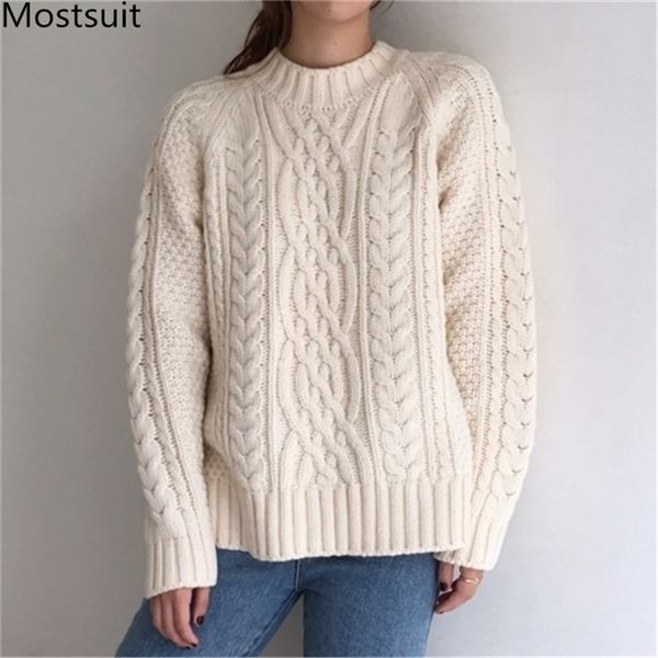 winter thicken twisted knitting sweater pullover women long sleeve o-neck female korean casual fashion sweaters femme 210513, White;black
winter thicken twisted knitting sweater pullover women long sleeve o-neck female korean casual fashion sweaters femme 210513, White;black