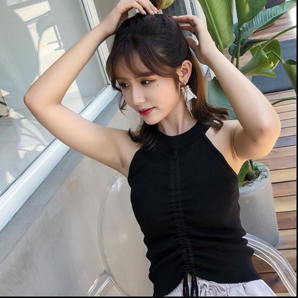 korean knitting drawstring halter solid womens tank sleeveless strapless vest summer fashion ladies clothes, White
korean knitting drawstring halter solid womens tank sleeveless strapless vest summer fashion ladies clothes, White