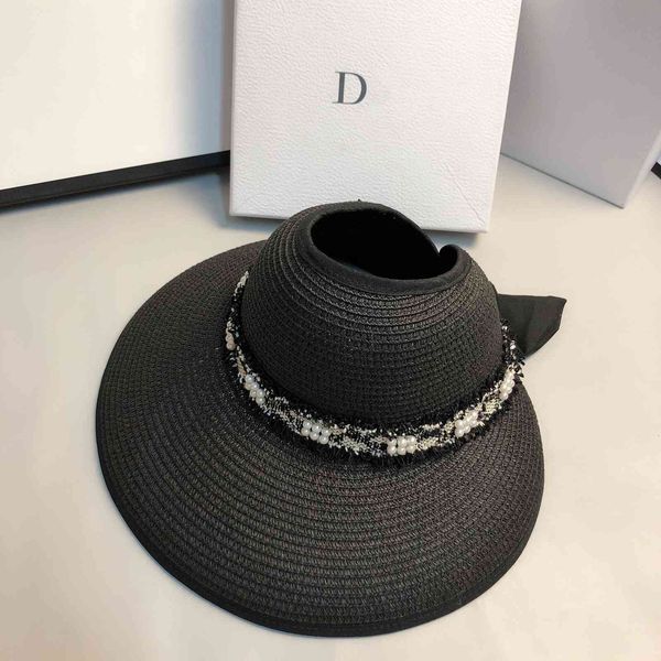 designer version new small fragrance pearl tassel ribbon hollow hat fashion elegant celebrity bowknot sun hat, Black;white
designer version new small fragrance pearl tassel ribbon hollow hat fashion elegant celebrity bowknot sun hat, Black;white