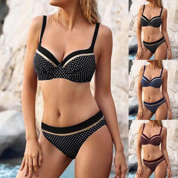 women's swimwear women bikinis set dot print low waist padded 2021 summer lace up elastic two peice swimsuit bathing suit s-xl, White;black
women's swimwear women bikinis set dot print low waist padded 2021 summer lace up elastic two peice swimsuit bathing suit s-xl, White;black