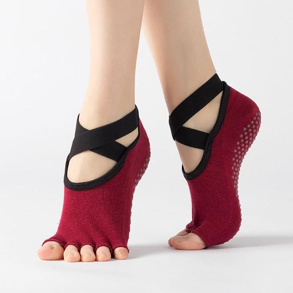 five toe yoga socks anti-slip bandage skin-friendly fitness sport breathable soft sporting sports, Black
five toe yoga socks anti-slip bandage skin-friendly fitness sport breathable soft sporting sports, Black