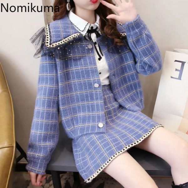 nomikuma plaid sweater sets mesh patchwork cropped cardigan high waist knitted mini skirt korean sweet two piece set women 3c874 210514, White
nomikuma plaid sweater sets mesh patchwork cropped cardigan high waist knitted mini skirt korean sweet two piece set women 3c874 210514, White