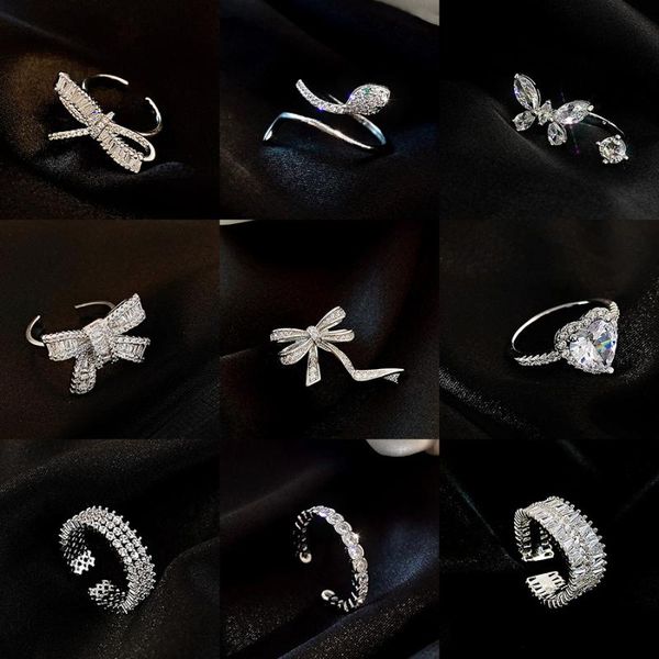 wedding rings korean women's ring cold wind female simple fashion zircon open light luxury trendy diamond jewelry, Slivery;golden
wedding rings korean women's ring cold wind female simple fashion zircon open light luxury trendy diamond jewelry, Slivery;golden