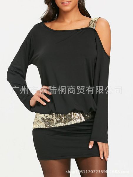 casual dresses gamiss black slim long sve sequin off shoulder suit mini drs, Black;gray
casual dresses gamiss black slim long sve sequin off shoulder suit mini drs, Black;gray